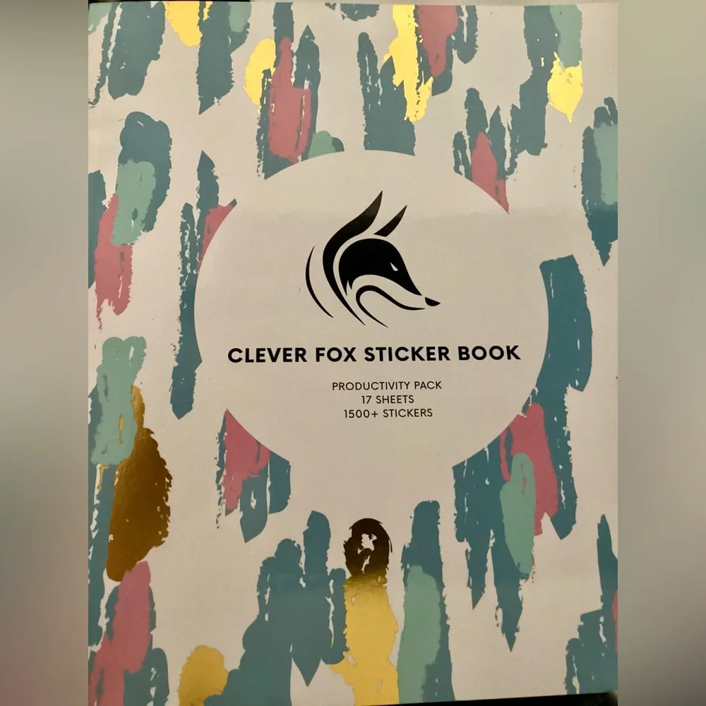 NIB! 2 Piece Set ❣️ Clever Fox Non Dated Planner w/ Sticker Book 1500 Sticker